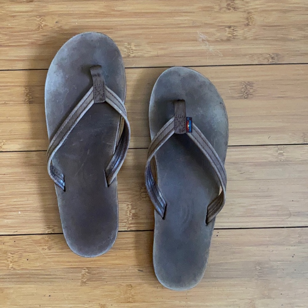 leather brown rainbow sandals